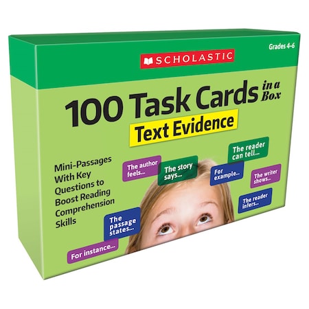 Scholastic One Hundred Task Cards in a Box - Text Evidence 9781338552652